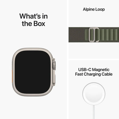 Apple Watch Ultra 49mm Titanium Case GPS + Cellular With - Green Alpine Loop - Pristine Refurbished  - AU Version Apple