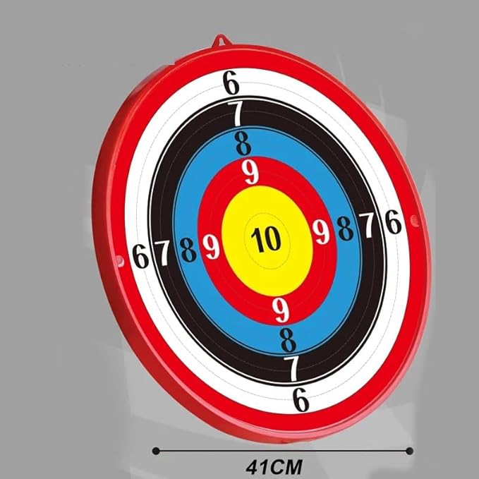 Archery Game Set Large Light-Up - 1.2m Target Frame, Unlit Bow and Arrow Kit, Target Disk, and 2 Suction Cup Soft Bullet Guns