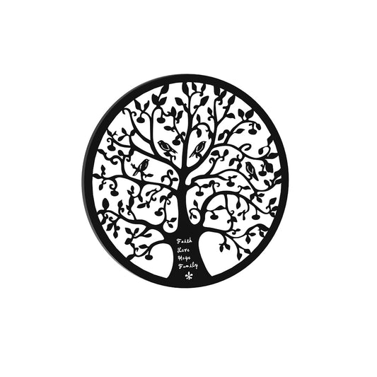 Artiss Metal Wall Art Hanging Sculpture Home Decor Leaf Tree of Life Round Frame Tristar Online