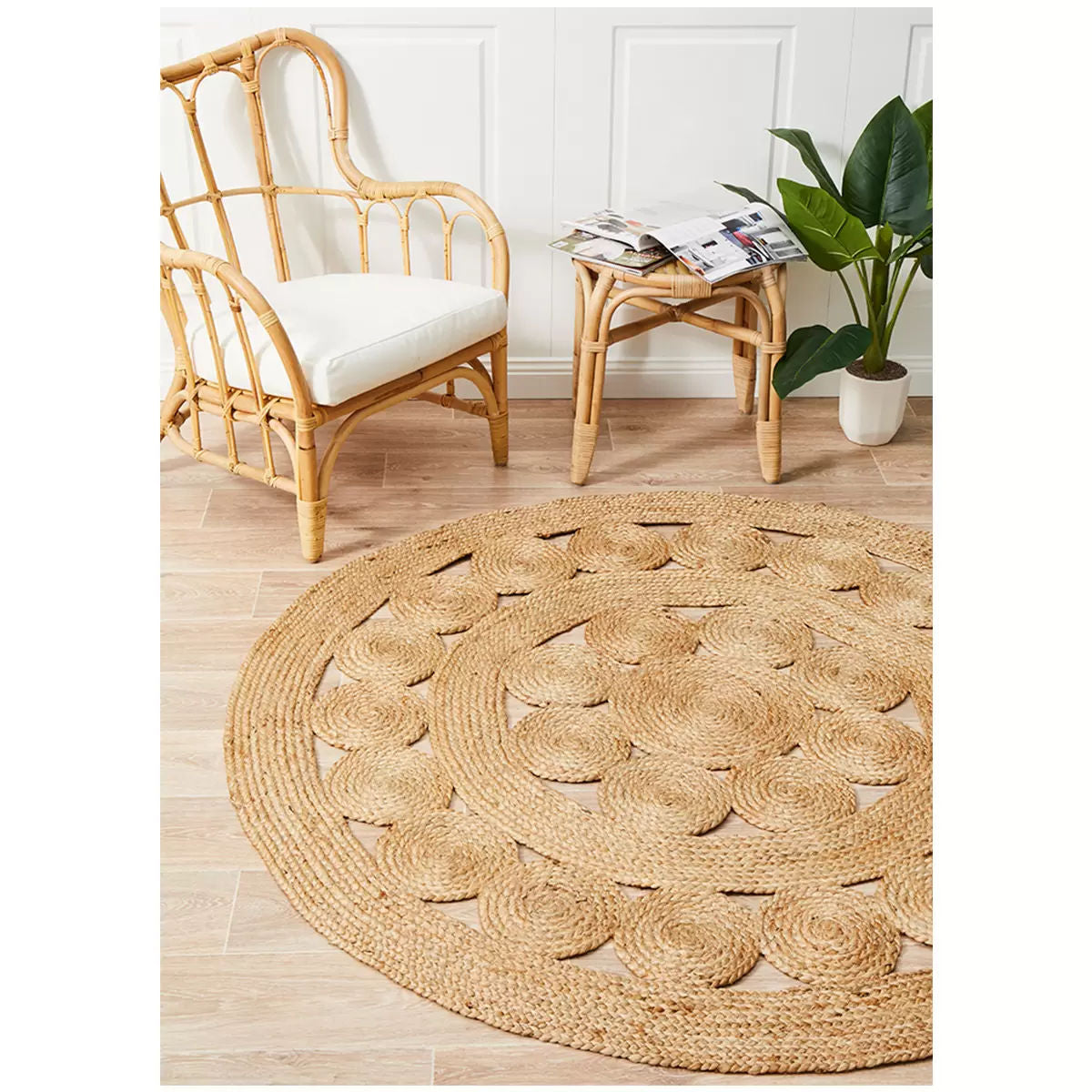 Atrium pilu natural rug 150 x 150cm Tristar Online