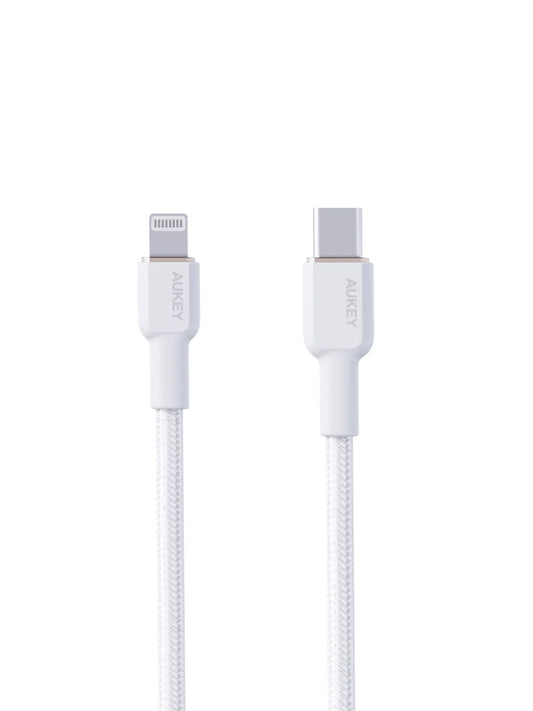 Aukey Circlet CL 1m Aramid Fiber Core USB-C TO Lightning White (CB-KCL1) Tristar Online