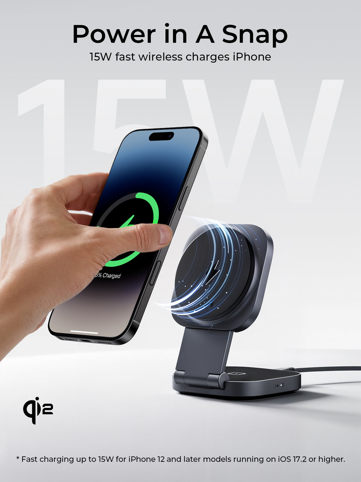Aukey MagFusion L Qi2 Foldable 2 In 1 Magnetic Wireless Charger (LC-MC211) Tristar Online