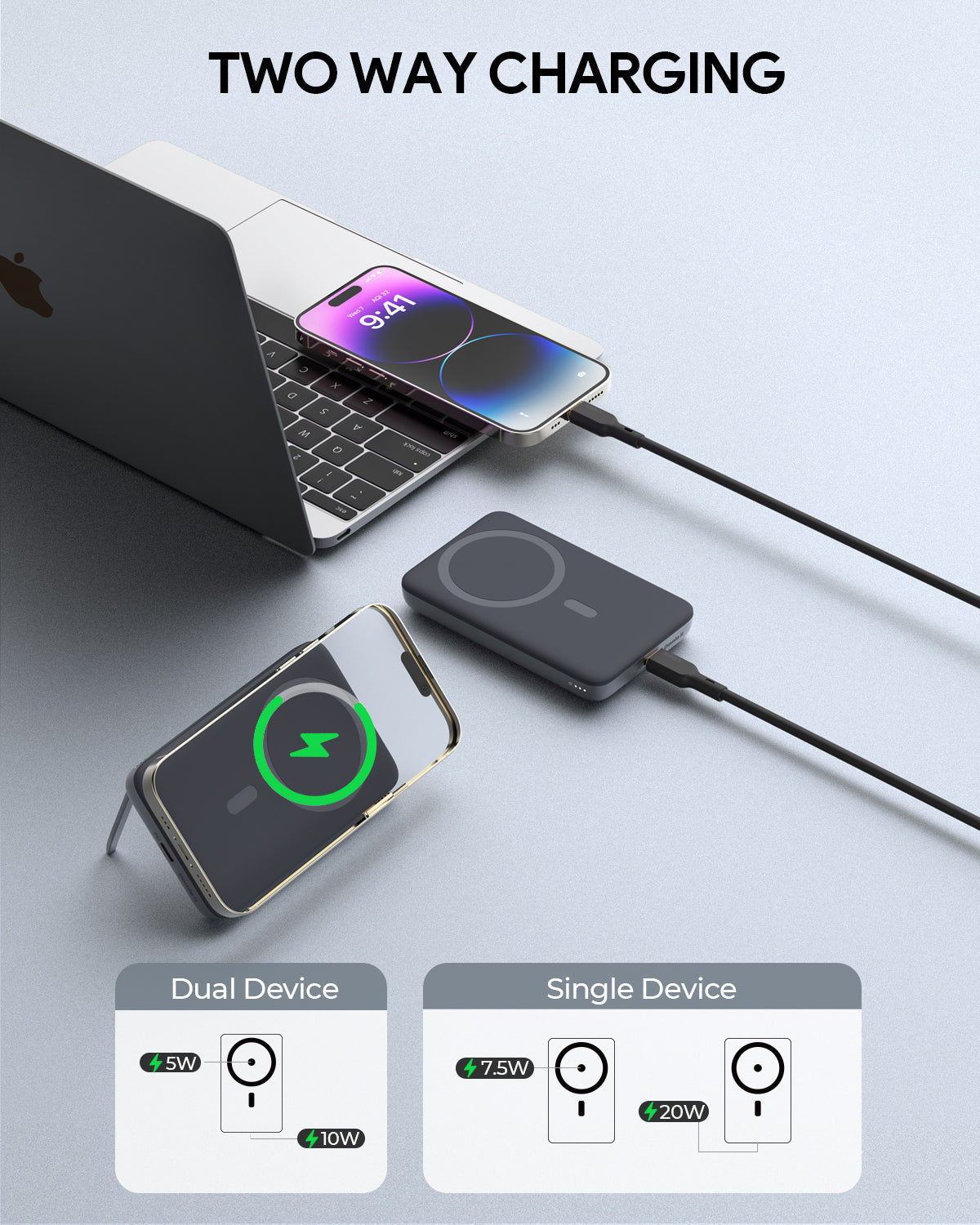 Aukey MagLinnk 6700mAh Magnetic Wireless Charging Power Bank (PB-MS01) Tristar Online
