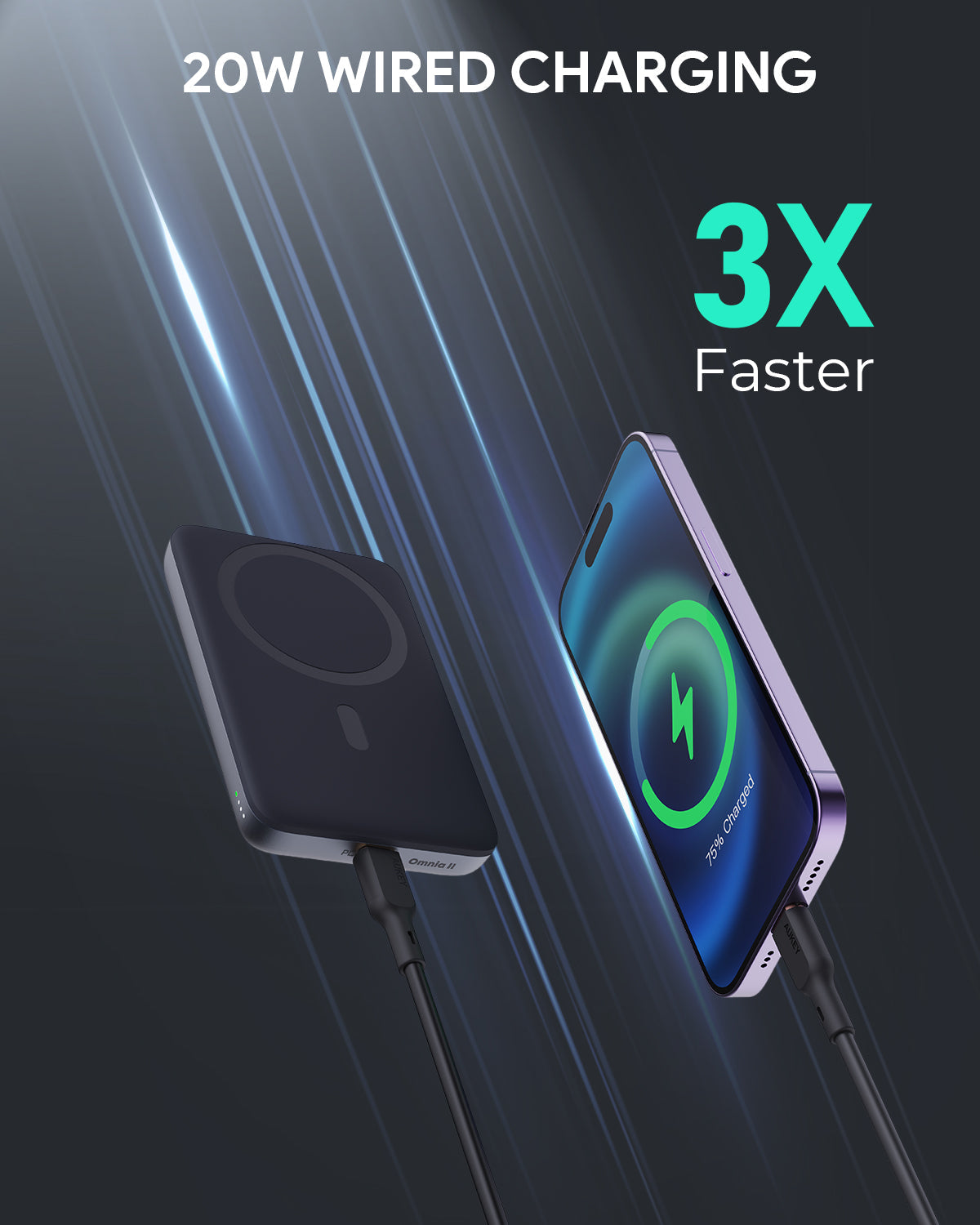 Aukey MagLinnk 6700mAh Magnetic Wireless Charging Power Bank (PB-MS01) Tristar Online