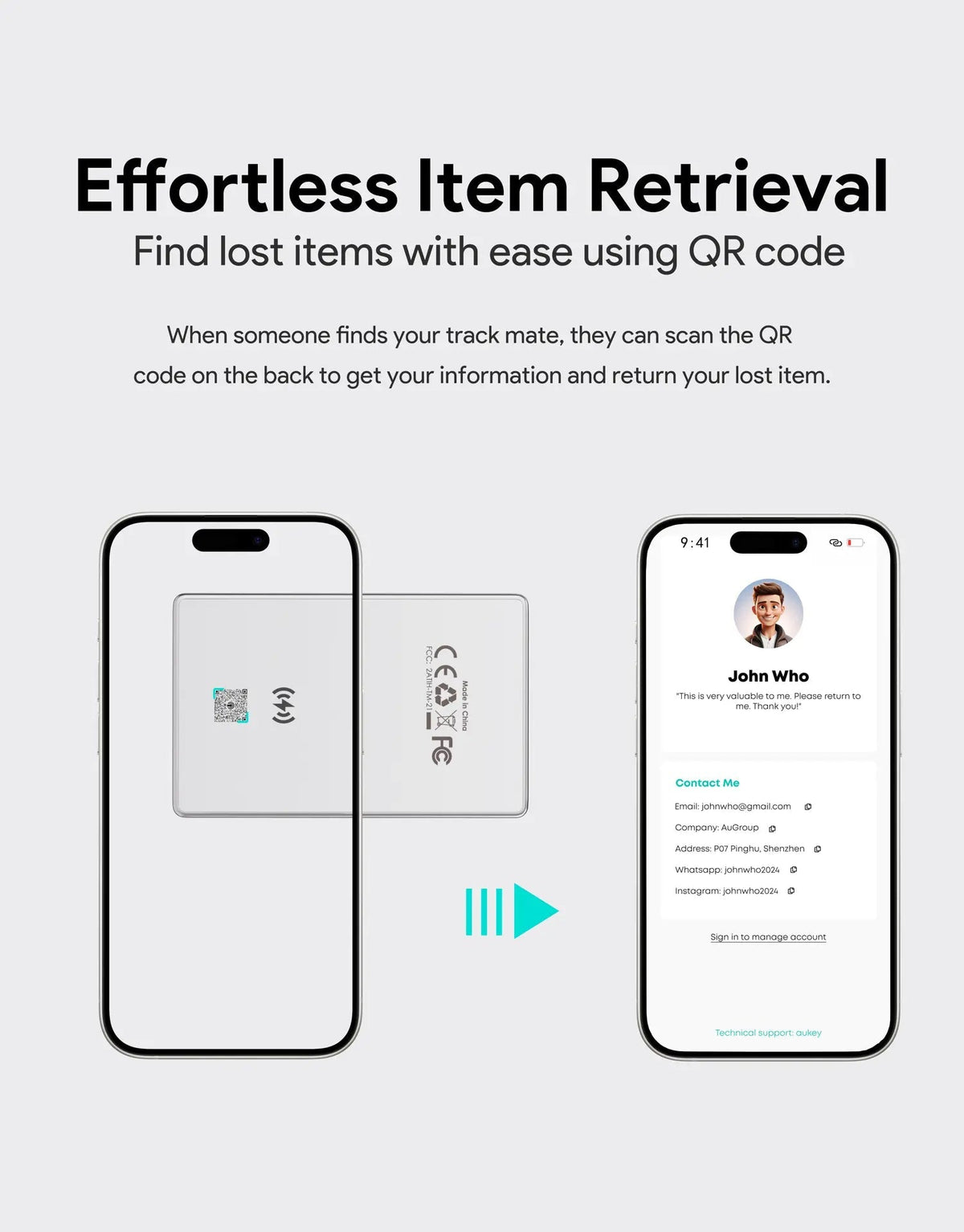 Aukey Track Mate 3 Smart Bluetooth Tracker (TM-21) Tristar Online