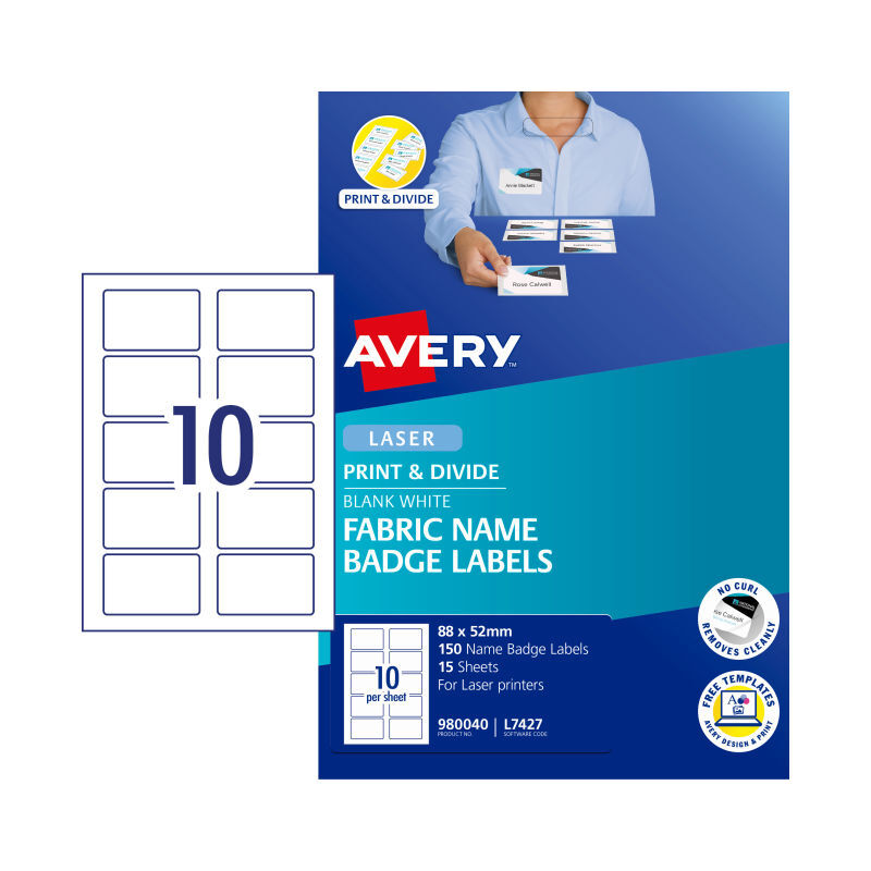 AV Name Badge L7427 10 Up Pk15 Avery