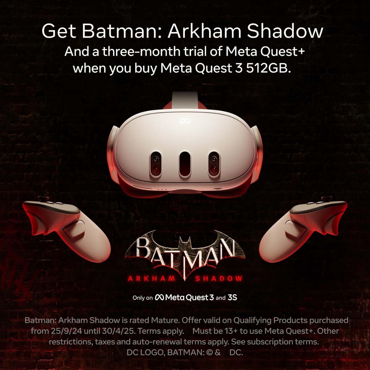 Meta Quest 3 512GB - Breakthrough Mixed Reality Headset with Batman ...