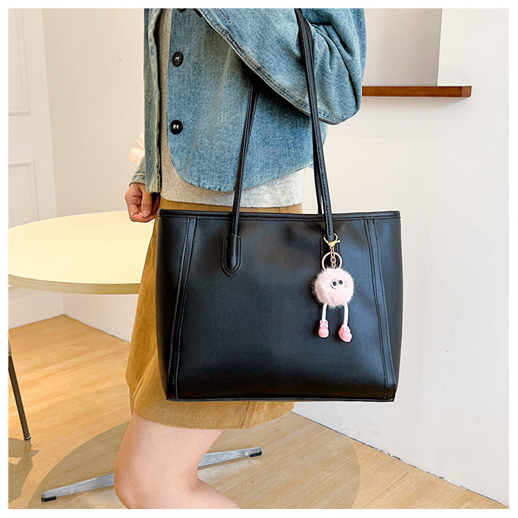 Beige and Brown Chic Large Capacity Tote Bag - PU Leather Commuter Shoulder Handbag for Women Tristar Online
