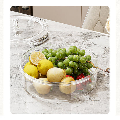 Beige And Silver Snap Button Elegant Compartment Serving Tray with Lid - Versatile Snack, Fruit & Candy Box Tristar Online