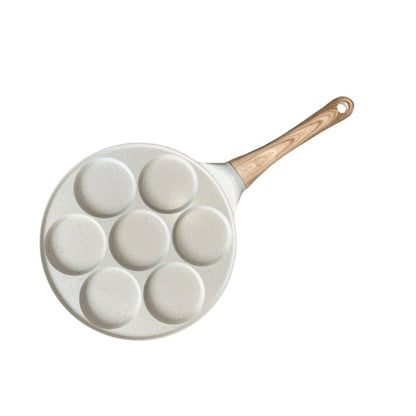 Beige Flat 7-hole + Wood Grain (Gas Model) Non-Stick Pancake Pan - 7-Hole Fun Shapes Breakfast Griddle (27cm) Tristar Online
