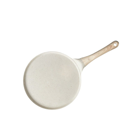 Beige Large Flat + Wood Grain Handle (Gas Model) Non-Stick Pancake Pan - 7-Hole Fun Shapes Breakfast Griddle (27cm) Tristar Online