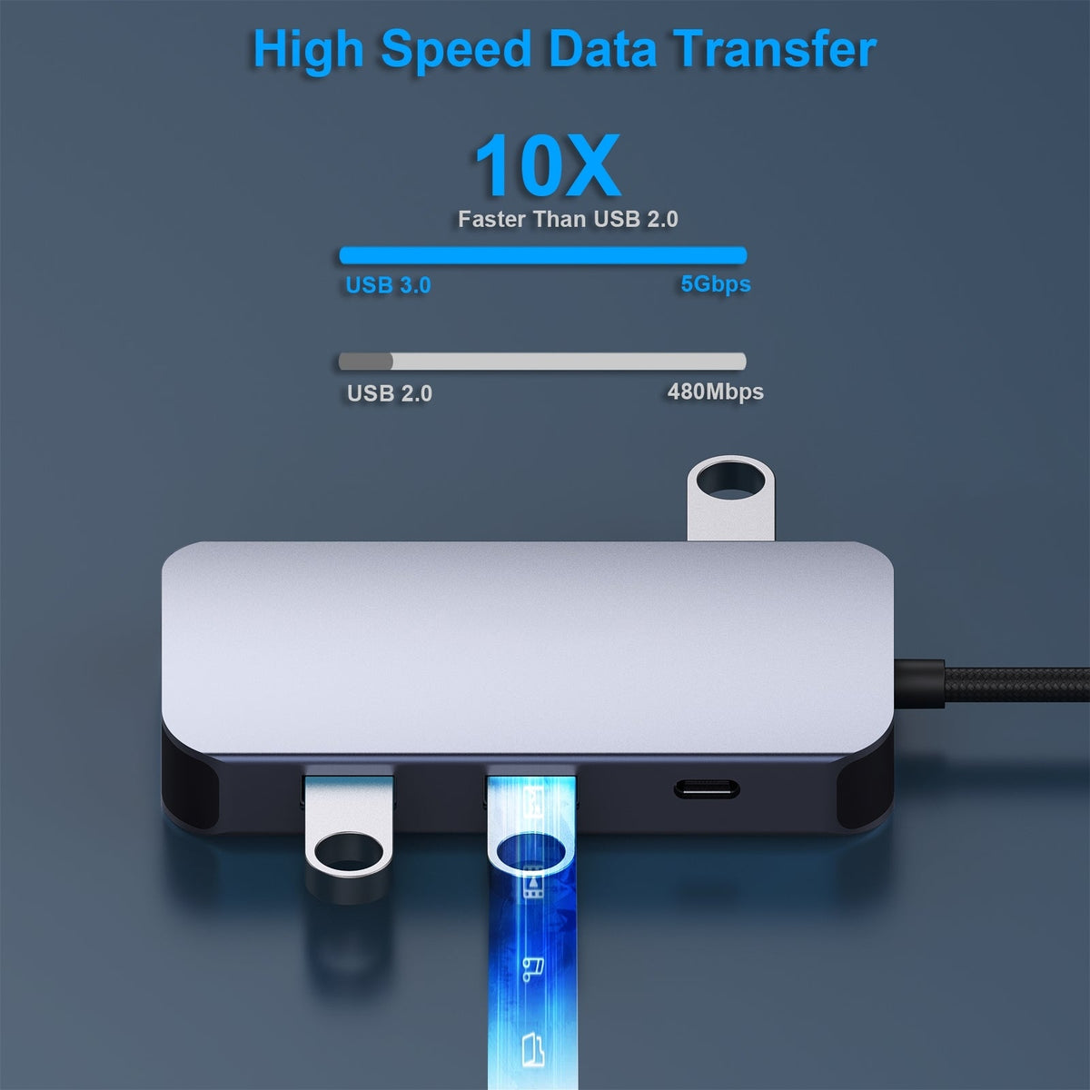 BENFEI 335GY USB-C Hub with Triple Display, 8-in-1 Docking Station (100W PD, Dual 4K HDMI, VGA, 3x USB 3.0) Tristar Online