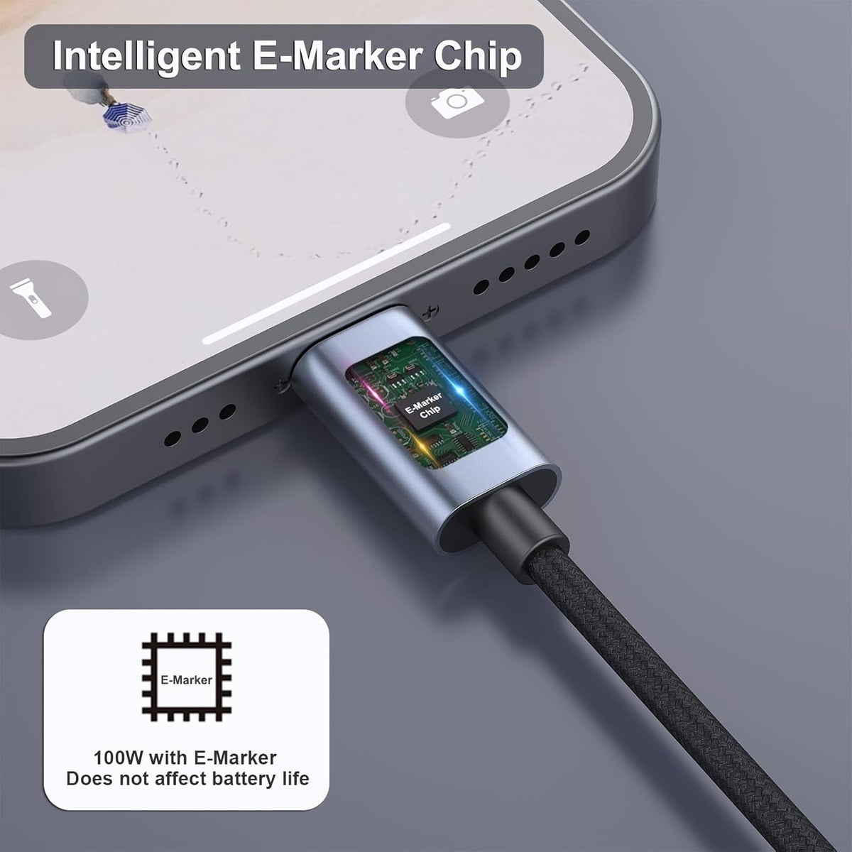 BENFEI 351SL-6F 100W USB-C to USB-C Fast Charging Cable Aluminum Shell Tangle-Free Silicone Tristar Online