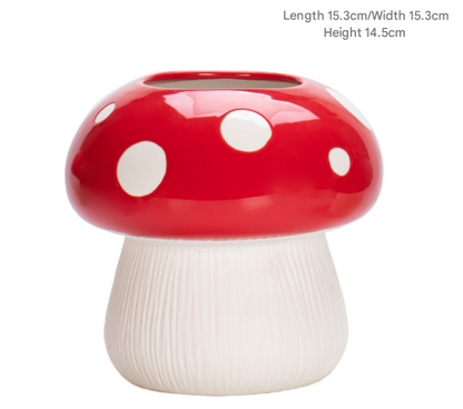 Big Size Red Whimsical Ceramic Mushroom Vase - Decorative Floral & Hydroponic Planter Tristar Online