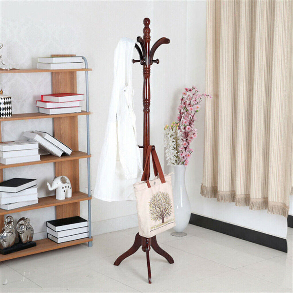 Birch Wood Coat Rack Stand Adjustable Hall Tree Entryway Tristar Online