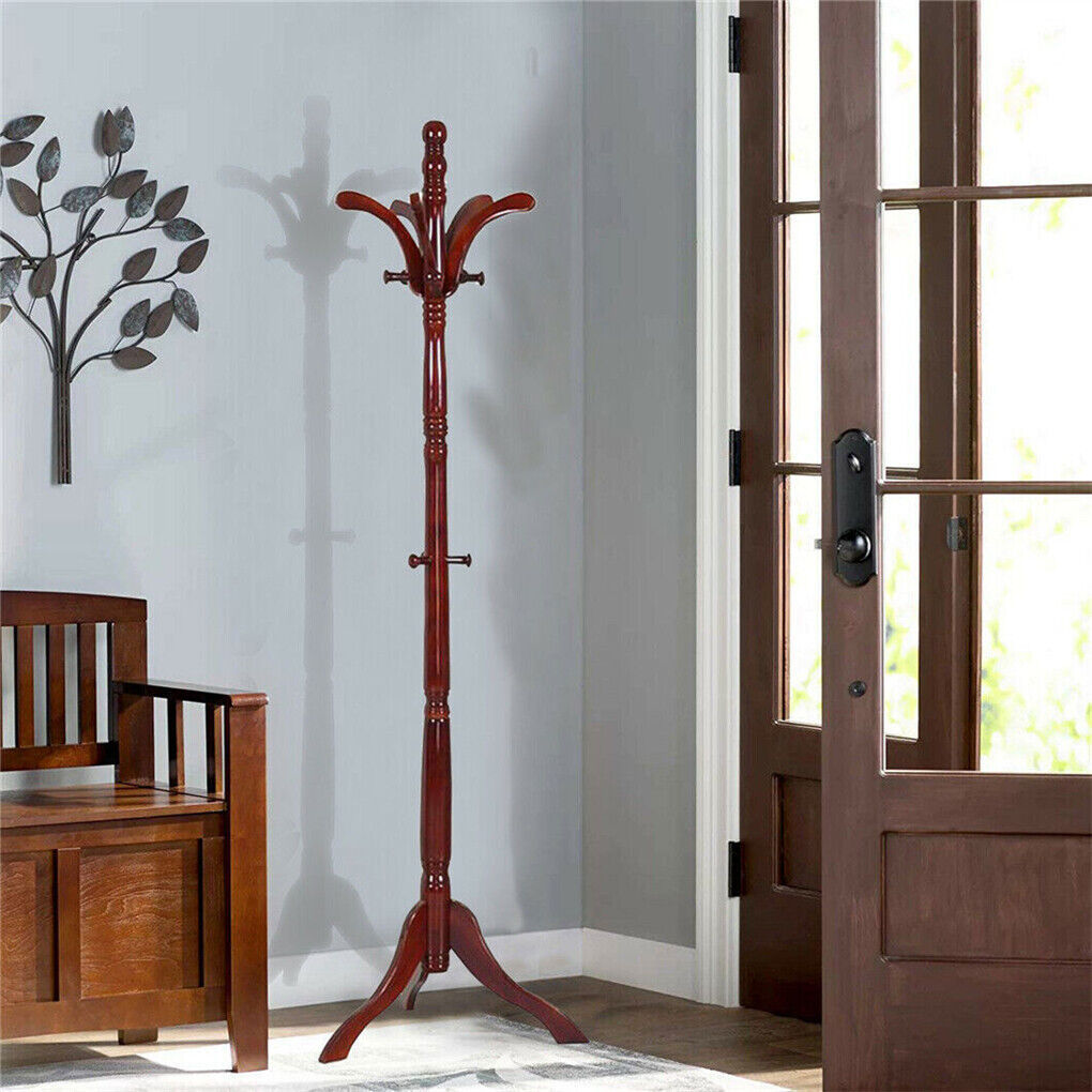 Birch Wood Coat Rack Stand Adjustable Hall Tree Entryway Tristar Online