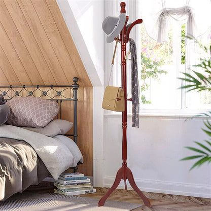 Birch Wood Coat Rack Stand Adjustable Hall Tree Entryway Tristar Online