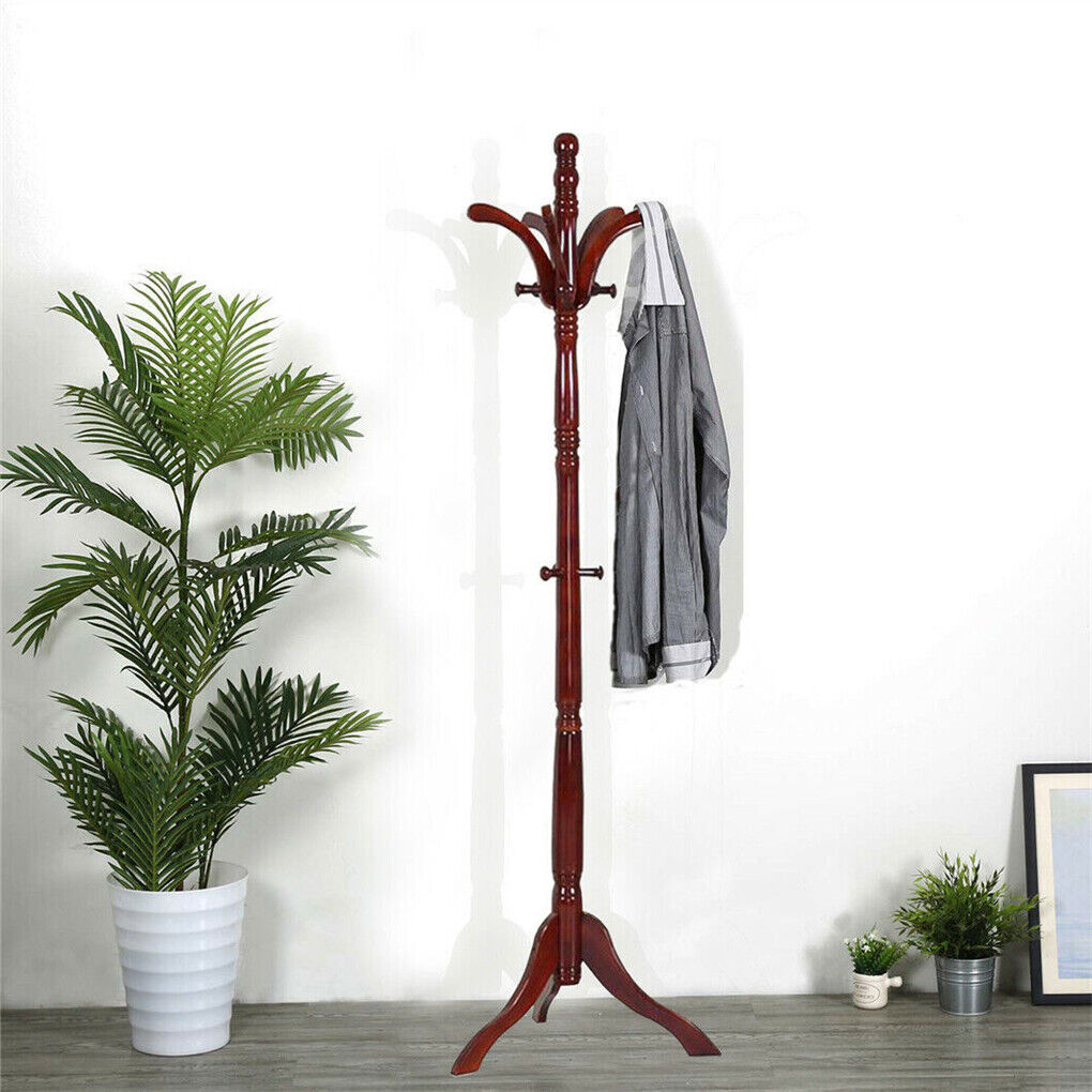 Birch Wood Coat Rack Stand Adjustable Hall Tree Entryway Tristar Online