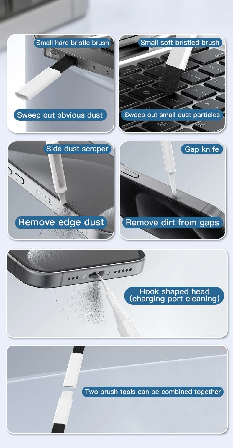Black 22-in-1 Electronics Cleaning Kit - for Keyboards, Airpods, Laptops, Cell Phones, Cameras Tristar Online