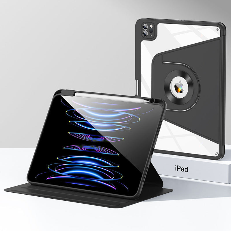 Black 360 Rotating Protective Case for iPad Air 5/4 & Pro 11 (2018-2022) with Pencil Holder Tristar Online