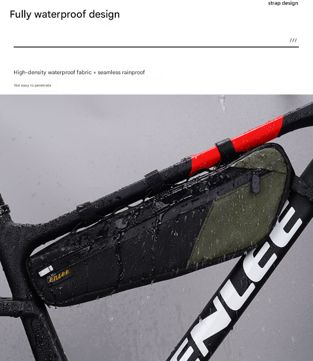 Black and Orange Waterproof Bicycle Frame Bag - 2.5L Slim Top Tube Storage Pouch for Cycling Essentials Tristar Online