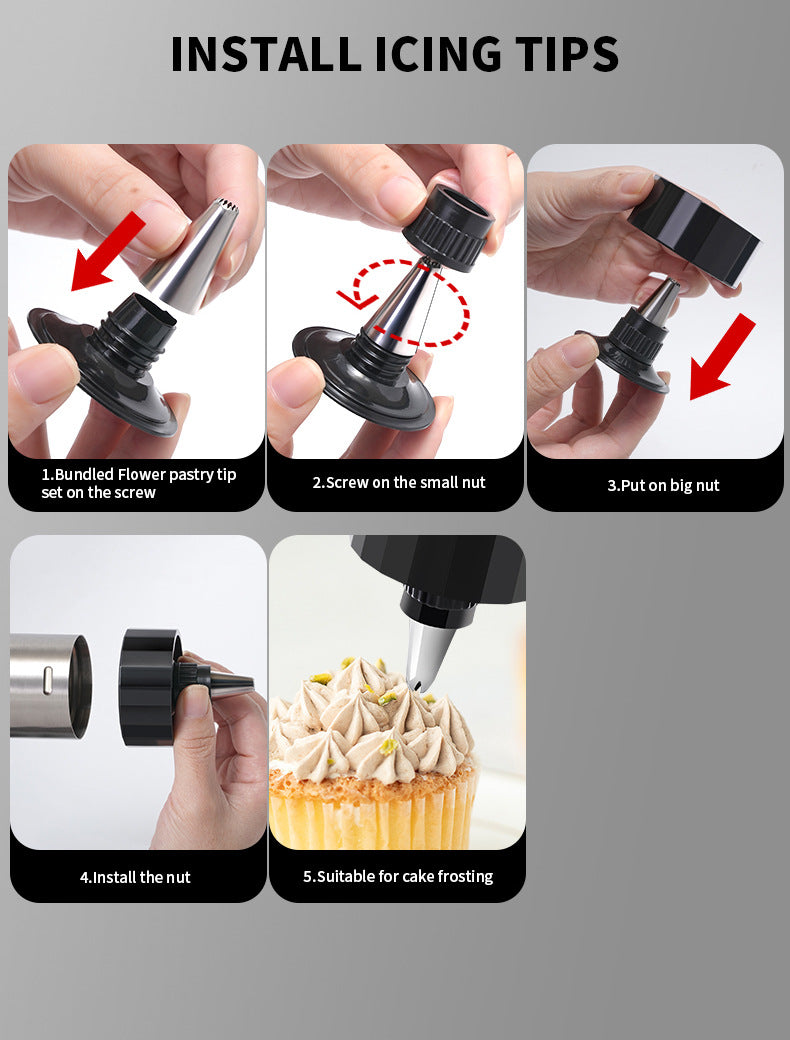 Black Deluxe Cookie Press & Icing Gun Set - 13 Discs & Multiple Nozzles for Baking & Decorating Tristar Online