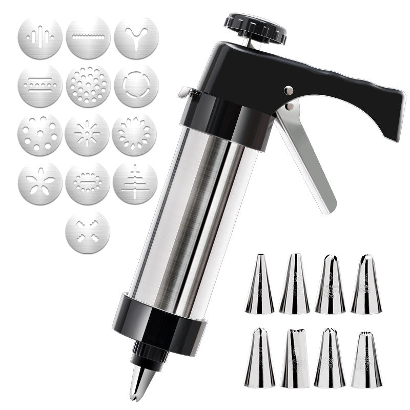 Black Deluxe Cookie Press & Icing Gun Set - 13 Discs & Multiple Nozzles for Baking & Decorating Tristar Online