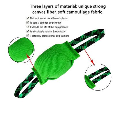 Black Durable Dog Tug Toy with 2 Handles - Interactive Bite Pillow for Training & Tug of War Tristar Online