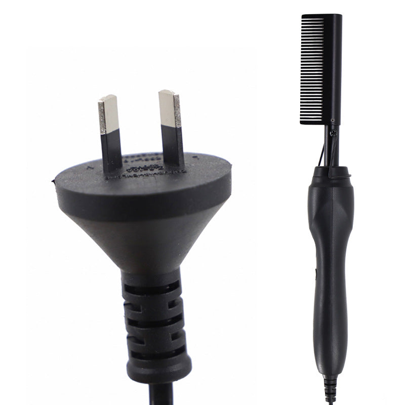Black Electric Hot Comb Hair Straightener - Fast Heating Styling Tool with 3 Temp Settings & Anti-Scald Guard Tristar Online