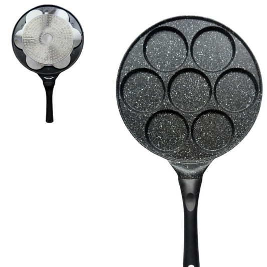 Black Flat 7-hole Versatile Non-Stick Frying Pan (27cm) - Induction Ready Skillet for Everyday Cooking Tristar Online