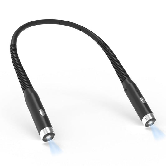Black Hands-Free LED Neck Reading Light - USB Rechargeable with 3 Color & Brightness Modes, Flexible Gooseneck for Books, Crafts & Knitting Tristar Online