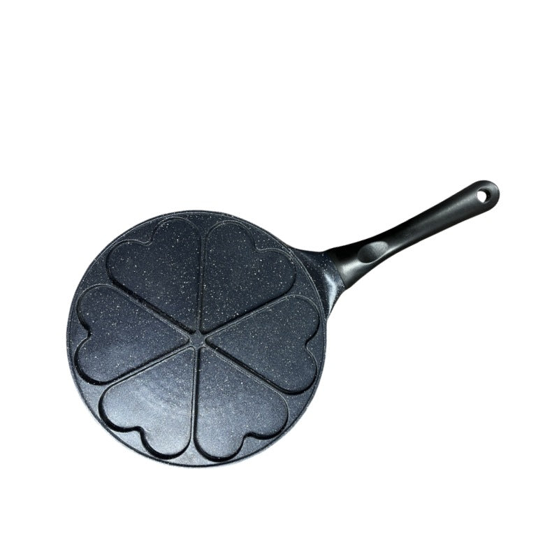 Black Heart + Black Handle (Gas model) Non-Stick Pancake Pan - 7-Hole Fun Shapes Breakfast Griddle (27cm) Tristar Online