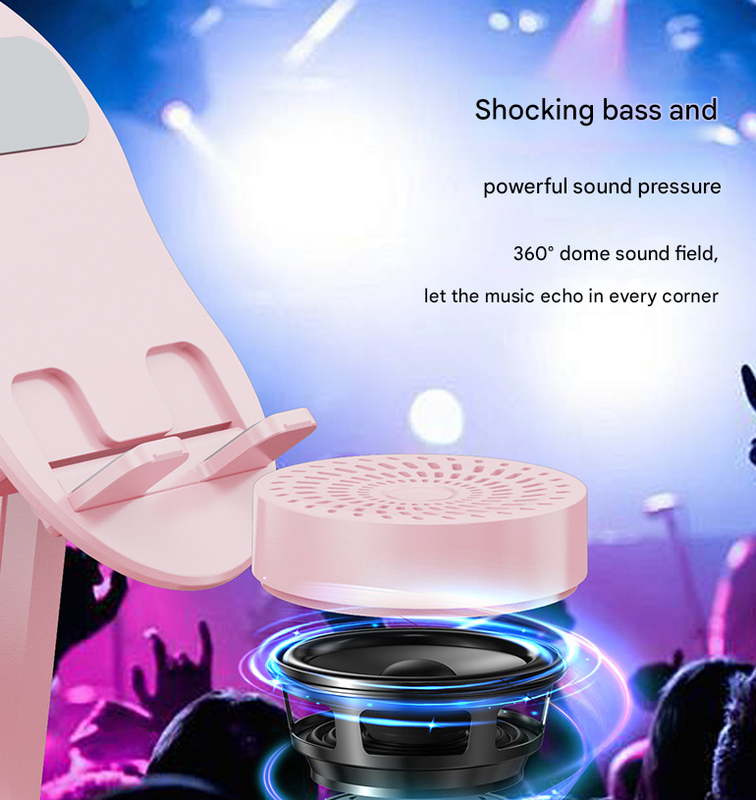 Black Magic Induction Speaker & Adjustable Phone Stand with RGB Lights Tristar Online