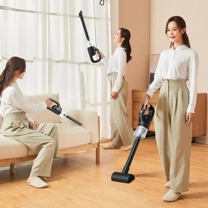 Black Portable Cordless Vacuum Cleaner - 120W, 10KPa Suction, 2000mAh Battery, Lightweight Design, with Soft Brush Attachment Tristar Online