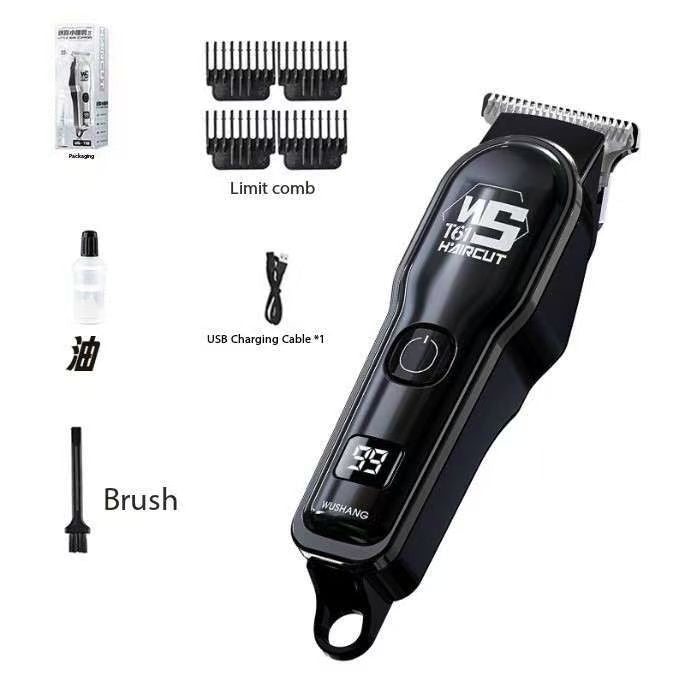 Black Professional Cordless Hair Clippers - USB Rechargeable Trimmer with LED Display for Barbers & Home Grooming Tristar Online