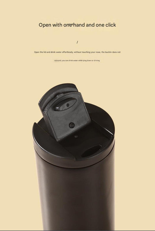 Black Sleek Insulated Stainless Steel Coffee Tumbler Set (400ml & 500ml) - One-Touch Lid Travel Mugs Tristar Online