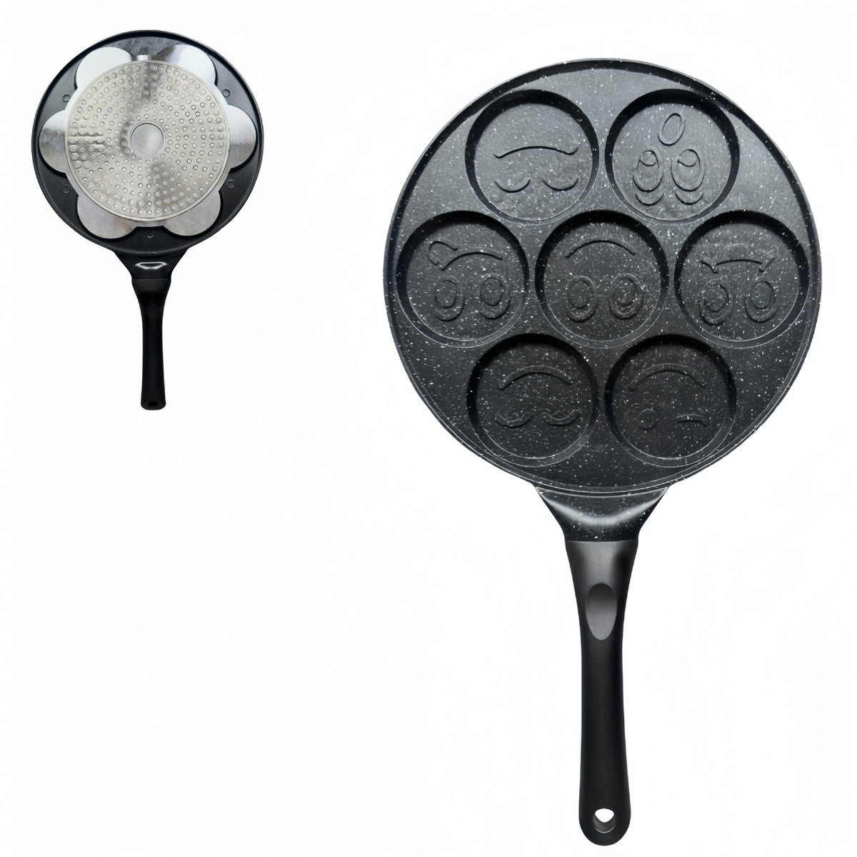Black Smiley Versatile Non-Stick Frying Pan (27cm) - Induction Ready Skillet for Everyday Cooking Tristar Online