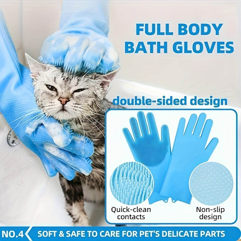 Blue 6-Piece Dog Grooming Bath Set - Absorbent Microfiber Towels & Wash Mitts for Shiny Coats Tristar Online
