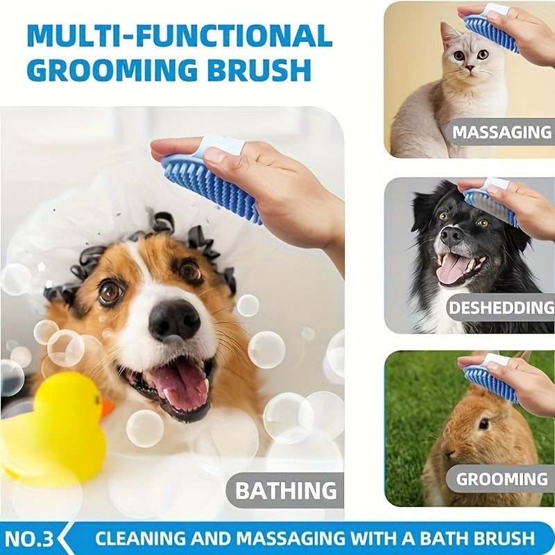 Blue 6-Piece Dog Grooming Bath Set - Absorbent Microfiber Towels & Wash Mitts for Shiny Coats Tristar Online
