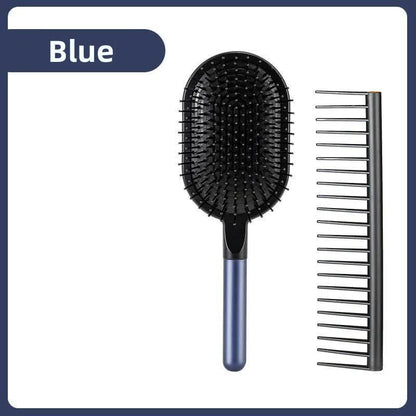 Blue Air Cushion Massage Paddle Brush & Wide Tooth Comb Set - Gentle Detangling for All Hair Types Tristar Online