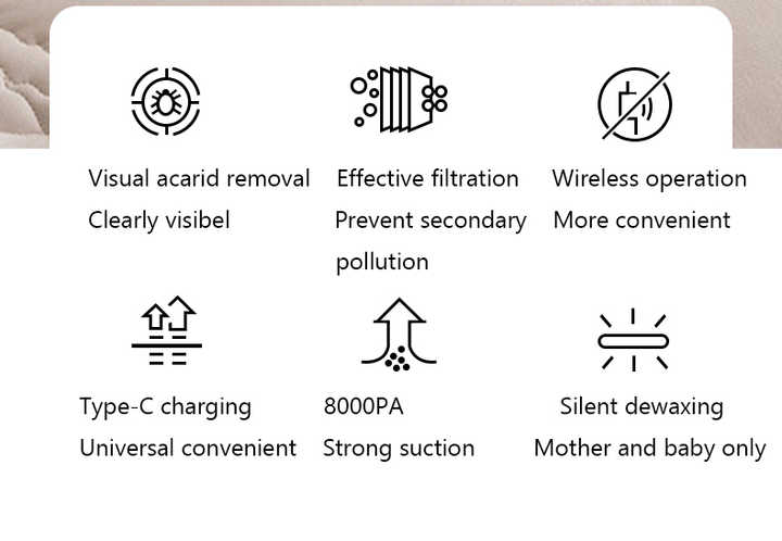 Blue Handheld Dust Mite Vacuum Cleaner - Cordless, High Suction Power, USB Rechargeable Tristar Online