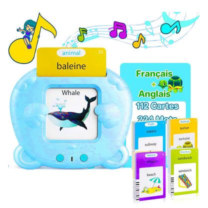 Blue Panda [Plain English] [112 Cards 224 Contents] Bilingual Early Learning Flash Card Reader - Interactive Audio Toy for Toddlers Tristar Online
