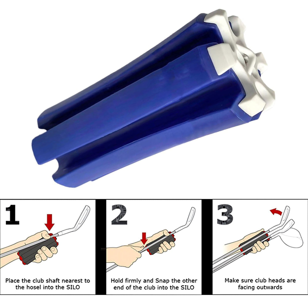 Blue Set of 2 Portable Golf Club Carrier Holders - Lightweight Club Organizer Caddy Tristar Online
