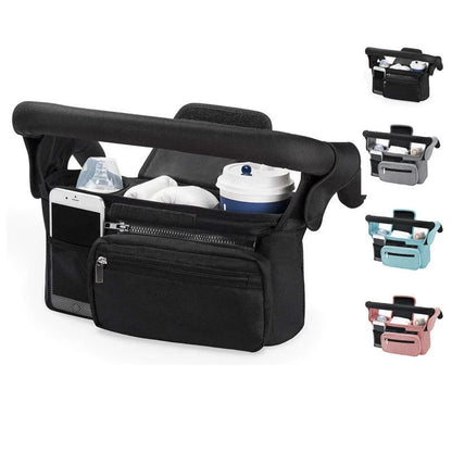 Blue Universal Stroller Organiser Caddy with Insulated Cup Holders and Detachable Wristlet Tristar Online