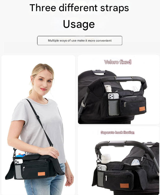 Blue Universal Stroller Organiser Caddy with Insulated Cup Holders and Detachable Wristlet Tristar Online