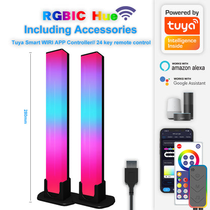 Bluetooth LED Light Bars Computer WiFi Atmosphere Ambient Light 2 Bars Tristar