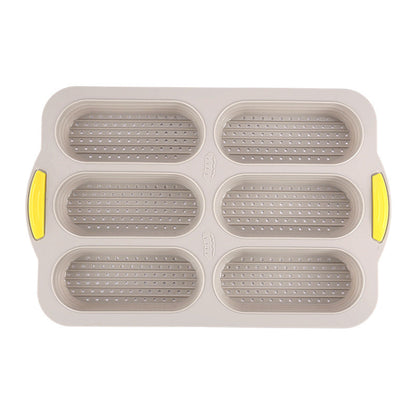 Brown 6-hole silicone baking mold, perforated loaf pan 37.5 cm x 24.5 cm, suitable for bread and cakes (sold in sets of 2) Tristar Online
