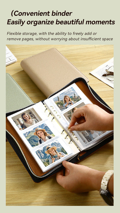 Brown PU Leather Zippered Photo Album - Holds 240 3 Prints" Tristar Online
