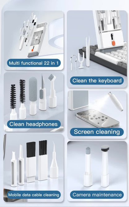 Brown window 22-in-1 Electronics Cleaning Kit - for Keyboards, Airpods, Laptops, Cell Phones, Cameras Tristar Online