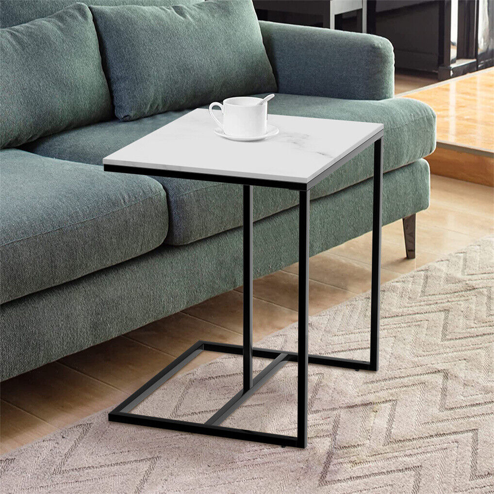 C Shape Sofa Side End Table Sintered Stone Black White Tristar Online